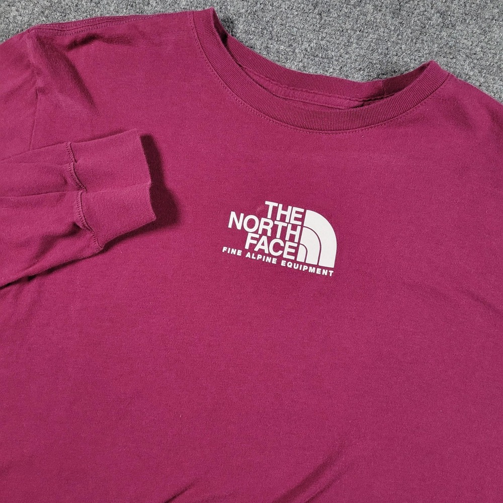 The North Face Shirt Mens Medium Purple‎ Long Sleeve Fine Alpine Equipment Logo